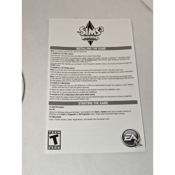 Sims Starter Pack & The Sims 3 Pets Expansion Pack Like New Complete Windows PC - Picture 12 of 15